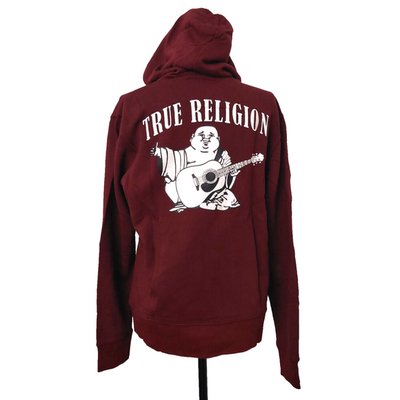 True Religion Brand Jeans Playoff Champs Raglan Hoodie Sweatshirt Size Large NWT - Picture 9 of 16